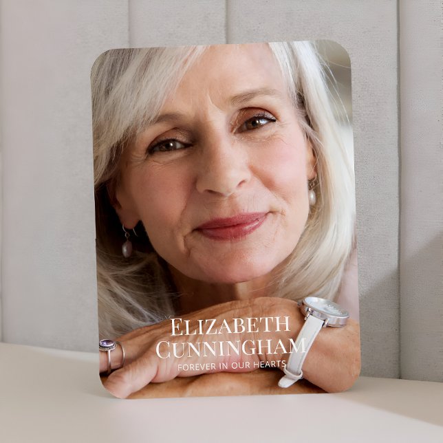 Magnet Flexible Funeral Memorial Classic Simple Photo Card (Créateur téléchargé)