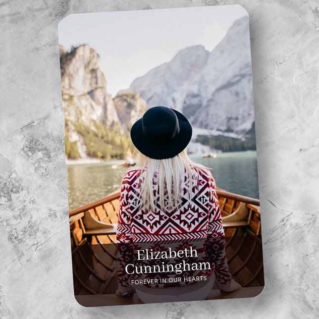 Magnet Flexible Funeral Memorial Simple Carte photo moderne (Créateur téléchargé)