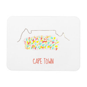 Magnet Flexible Funky Cape Town ZA Table Mountain Coloré