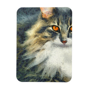 Magnet Flexible Funky Maine Coon Cat Art