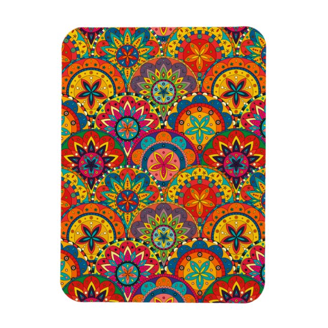 Magnet Flexible Funky Retro couleur Motif Mandala (Vertical)