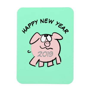 Magnet Flexible Funny 2 Dessin Illustration Cochon Année 2019 Rec 