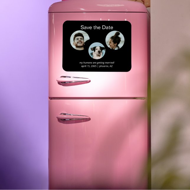 Magnet Flexible Funny Chien & Couple Photo Wedding Enregistrer la  (Créateur téléchargé)