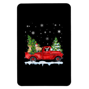 Magnet Flexible Funny Chihuahua Avec Camion Rouge Noël