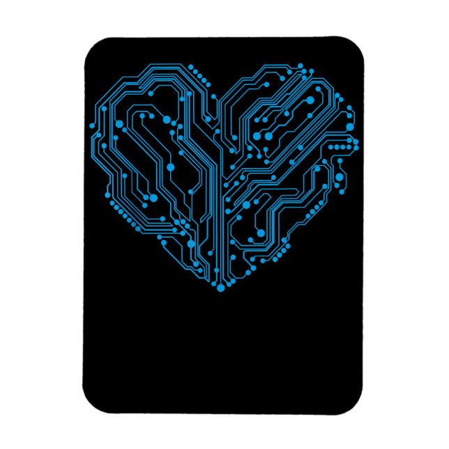 Magnet Flexible Funny Cyber Circuit Heart Valentines Ingénieur de  (Vertical)