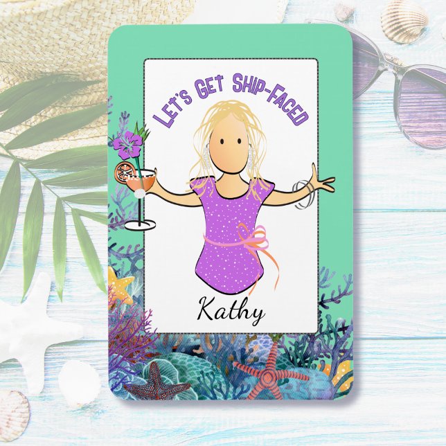 Magnet Flexible Funny Female Cartoon Tropical Vacation Cruise (Créateur téléchargé)