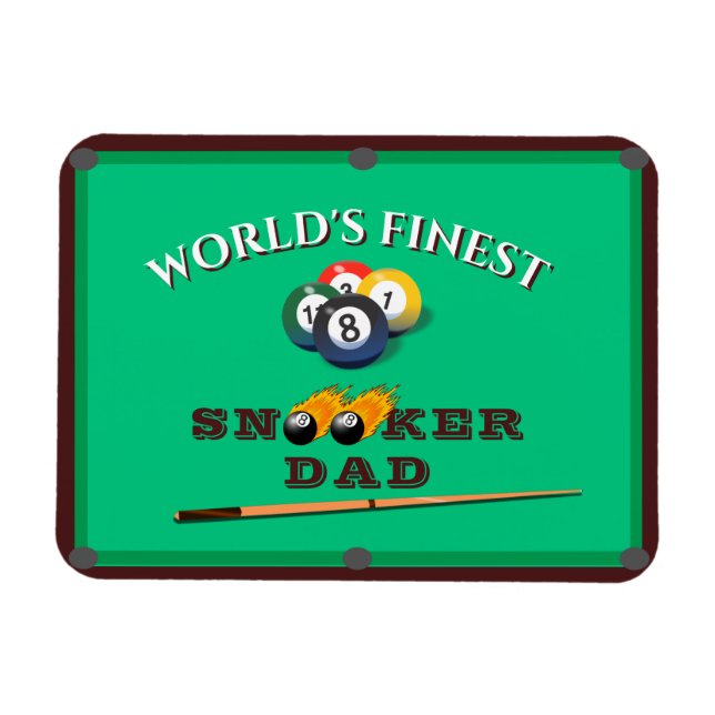 Magnet Flexible Funny Green Pool Table Snooker Papa Fête des pères (Horizontal)