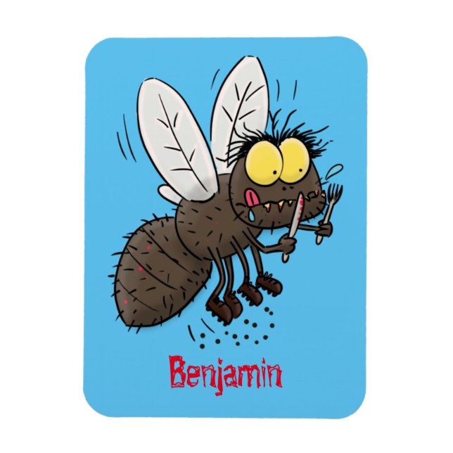 Magnet Flexible Funny horsefly insect cartoon (Vertical)