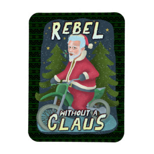 Magnet Flexible Funny Noël Père Noël Humour Motorcycle Rebel