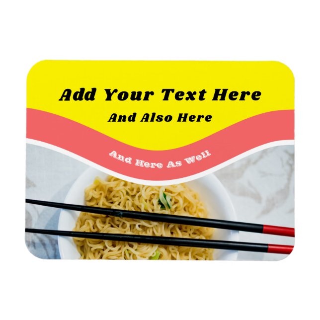 Magnet Flexible Funny Ramen Noodles paquet message personnalisé (Horizontal)