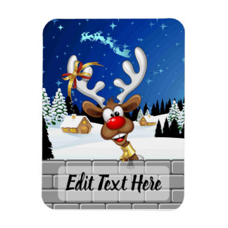 Magnet Flexible Funny Reindeer Peeking Christmas Meme 