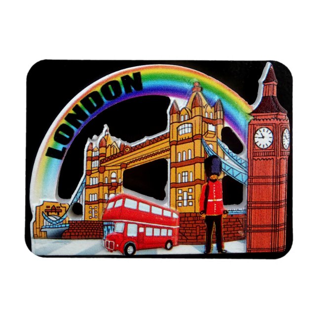 Magnet Flexible Funny Retro Vintage Londres Angleterre (Horizontal)