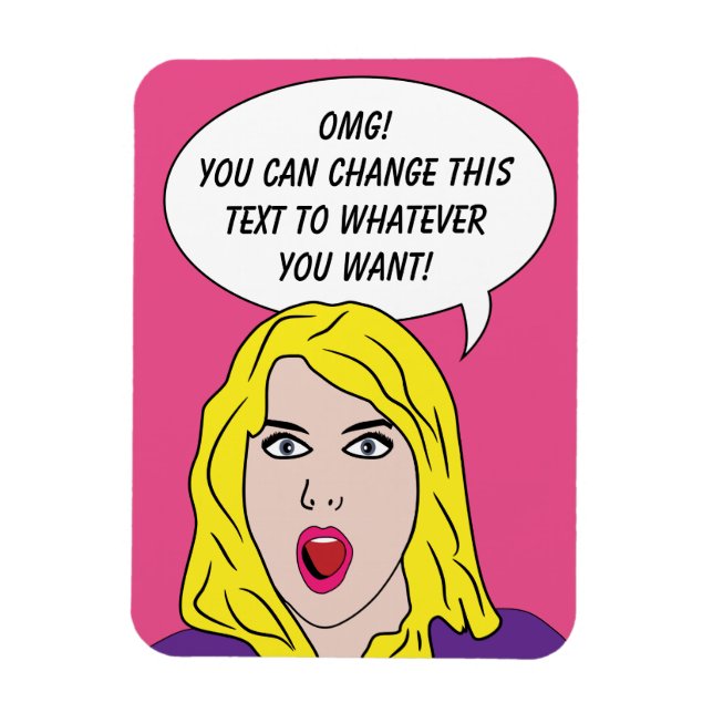 Magnet Flexible FUNNY RETRO WOMAN aimant personnalisé (Vertical)