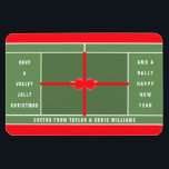 Magnet Flexible Funny Tennis Christmas Card<br><div class="desc">Des cartes-cadeaux de Noël de tennis créatives avec court de tennis conçu comme un cadeau de Noël. Modifiez le texte pour personnaliser facilement.</div>