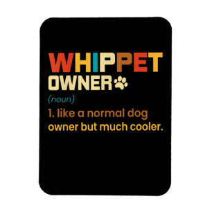 Magnet Flexible Funny Whippet Vintage Retro Chien Maman Papa Cadea