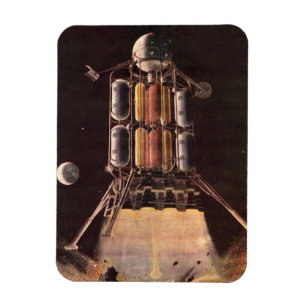 Magnet Flexible Fusée de science-fiction vintage qui s'éloigne de