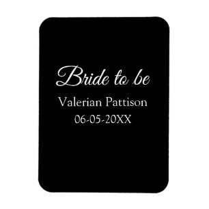 Magnet Flexible Futur mariée nom date noir blanc enterrement de vi
