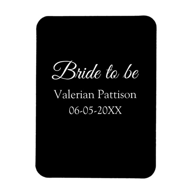 Magnet Flexible Futur mariée nom date noir blanc enterrement de vi (Vertical)