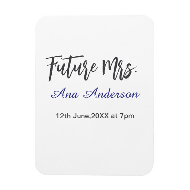 Magnet Flexible Futur nom de famille de Mme la mariée à venir viol (Vertical)