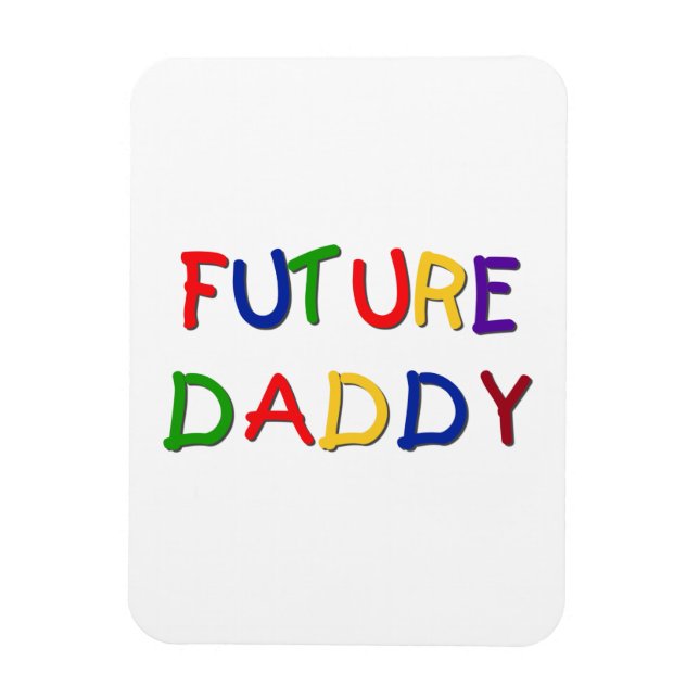 Magnet Flexible Futur papa couleurs primaires T-shirts et cadeaux (Vertical)