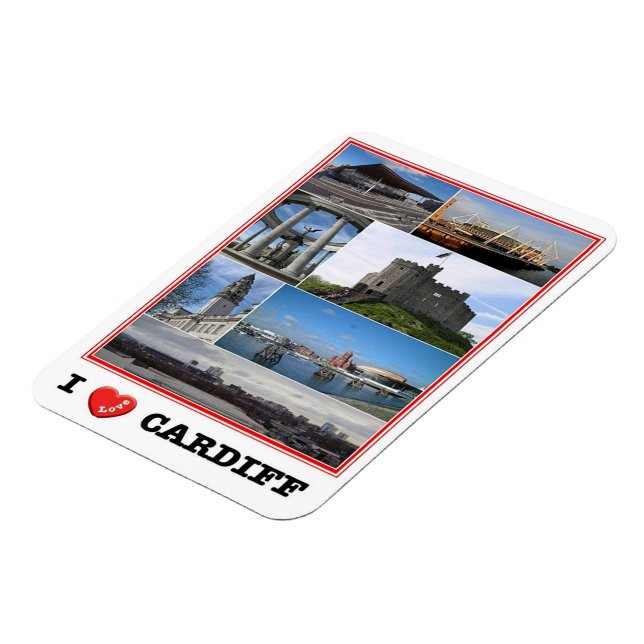Magnet Flexible Galles - Cardiff - I Love - (Côté Gauche)