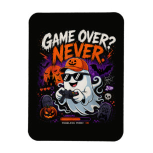 Magnet Flexible Game Over N'est Jamais Drôle Gamer Fantôme Hallowe