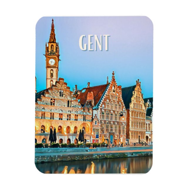 Magnet Flexible Gand Belgique Photo Vintage (Vertical)