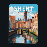 Magnet Flexible Gand Belgique Travel Art Vintage<br><div class="desc">Design de déplacement vectoriel rétro de Gand. Gand est bien connu pour ses grands carrés publics et ses marchés,  dont le principal est le Vrijdagmarkt ("Marché du Vendredi"),  le centre de la vie de la ville médiévale.</div>