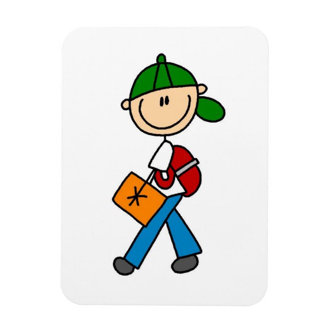 Magnet Flexible Garçon avec cartable (Vertical)