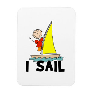 Magnet Flexible Garçon Bonhomme Allumette Je Fais de la Voile