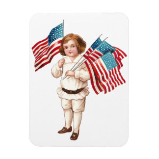 Magnet Flexible Garçon vintage avec drapeaux