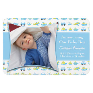 Magnet Flexible Garçons bleu temps de voyage bébé aimant faire-par