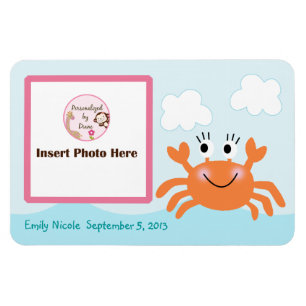 Magnet Flexible Garde-aimant photo de crabe de fille personnalisée