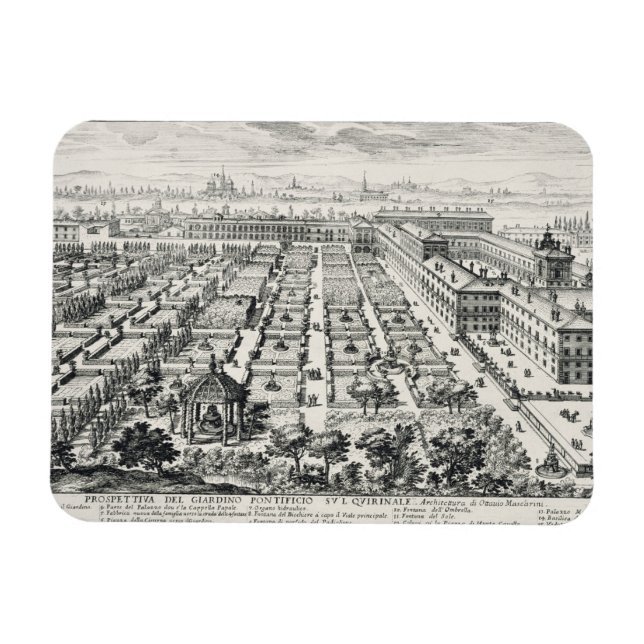 Magnet Flexible Gardens of the Quirinale, from 'Li Giardini di Rom (Horizontal)