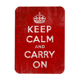 Magnet Flexible Gardez le calme et continuez, Vintage rouge et bla