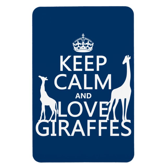 Magnet Flexible Gardez le calme et l'amour Giraffes - toutes les c (Vertical)
