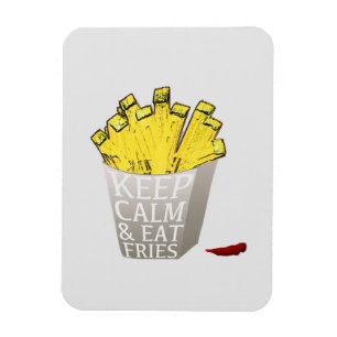 Magnet Flexible Gardez votre calme et mangez des frites Pop Art
