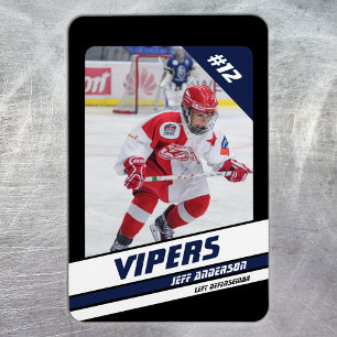 Magnet Flexible Gardien de hockey Cadeau Sur fond bleu vibrant noi