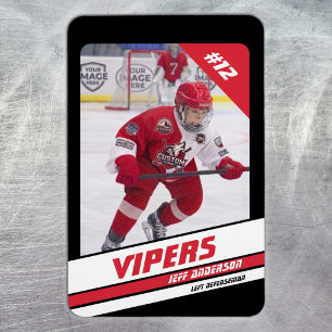 Magnet Flexible Gardien de hockey Cadeau Sur Rouge Noir Vibrant