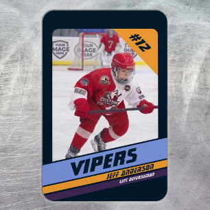 Magnet Flexible Gardien de hockey sur glace en violet vibrant