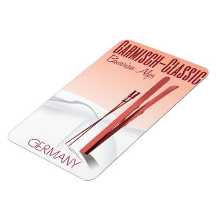 Magnet Flexible Garmisch Classic,Affiche de ski des Alpes bavarois