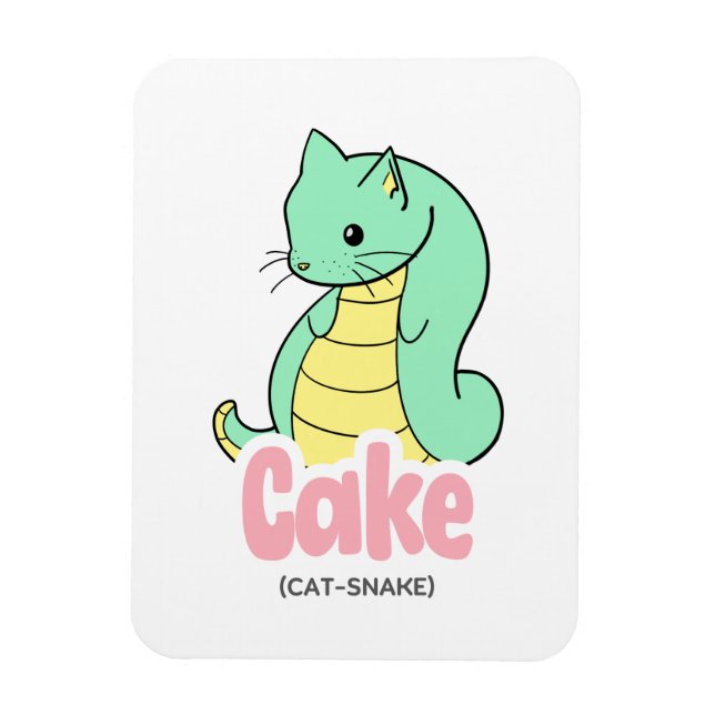 Magnet Flexible Gâteau (chat + serpent) Sticker souple mignon (Vertical)