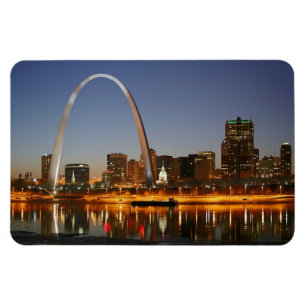 Magnet Flexible Gateway Arch St Louis Mississippi à la nuit
