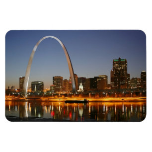 Magnet Flexible Gateway Arch St Louis Mississippi à la nuit