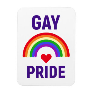Magnet Flexible Gay pride  Coeur et arc-en-ciel
