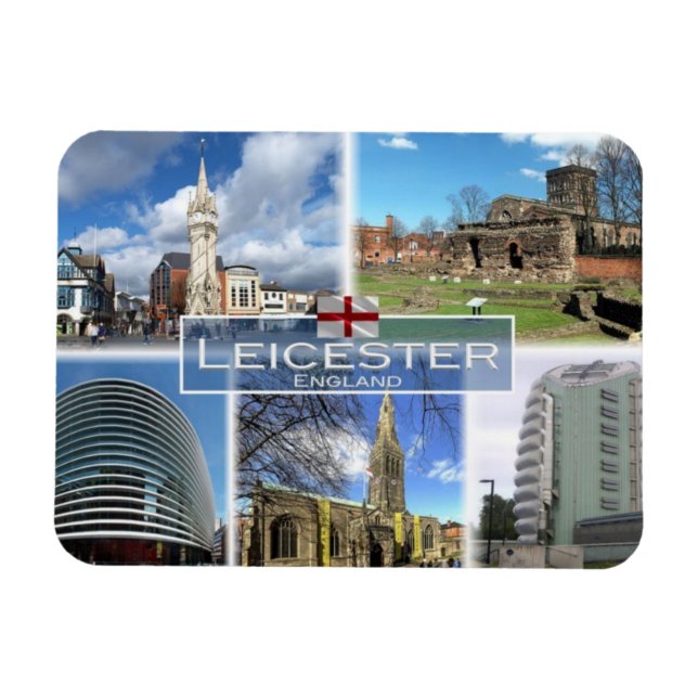 Magnet Flexible GB Royaume-Uni - Angleterre - Leicester (Horizontal)