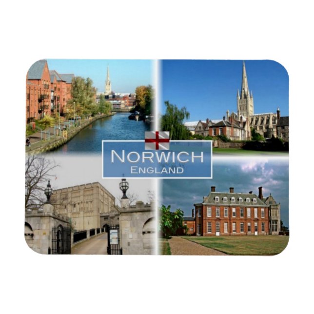 Magnet Flexible GB Royaume-Uni - Angleterre - Norwich Norfolk - (Horizontal)