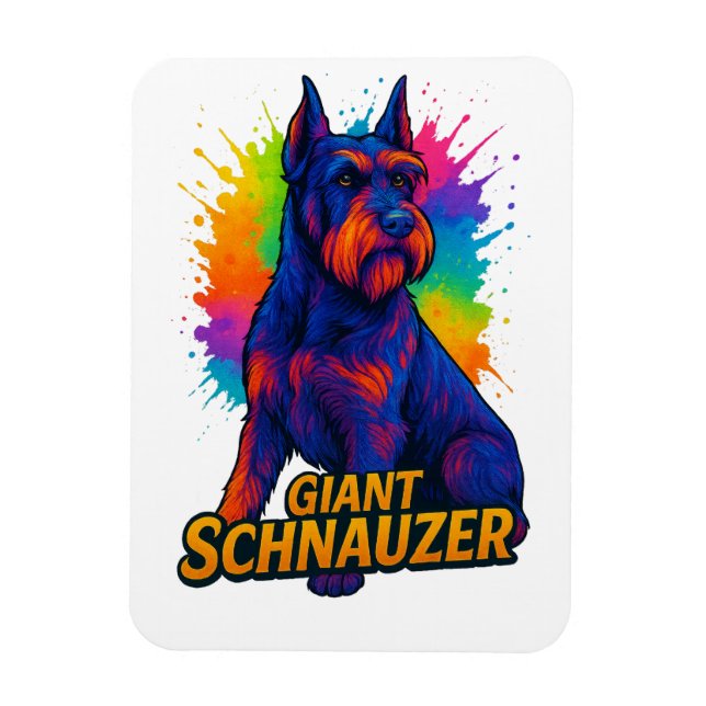 Magnet Flexible Géant Schnauzer Pop-Art Vibrant (Vertical)