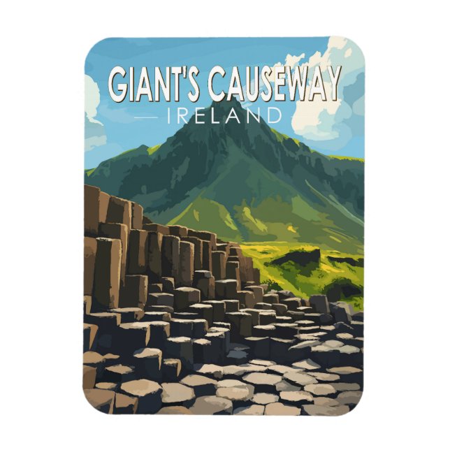 Magnet Flexible Géant's Causeway Travel Art Vintage (Vertical)