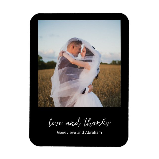 Magnet Flexible Genevieve Black Photo Mariage moderne (Vertical)